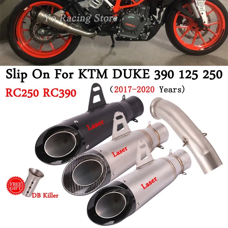 For KTM DUKE 390 250 125 RC390 RC250 2017－2020 Years Motorcycle Exhaust Escape Modified Mid Link Pipe Connecting 51mm Muffler