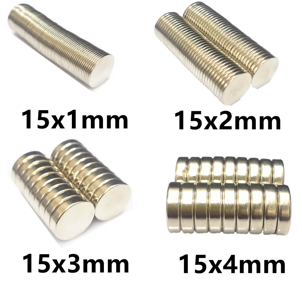 10 20 50PCS/LOT Magnet 15*1 15*2 15*3 15*4 N35 Disc NdFeB MAGNET 15x1 15x2 15x3 15x4 Round Speaker Neodymium Magnets 15mm x 1mm