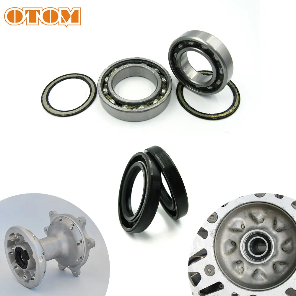 OTOM Motorcycle Front Wheel Hub Deep Groove Steel Sealed Ball Bearings And O-Ring Oil Sealing Gasket Kit For HONDA CR250R CRF450