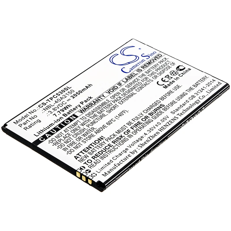 CS 2050mAh / 7.79Wh battery for Neffos C5 Plus, TP7031A, TP7031C NBL-40A2150