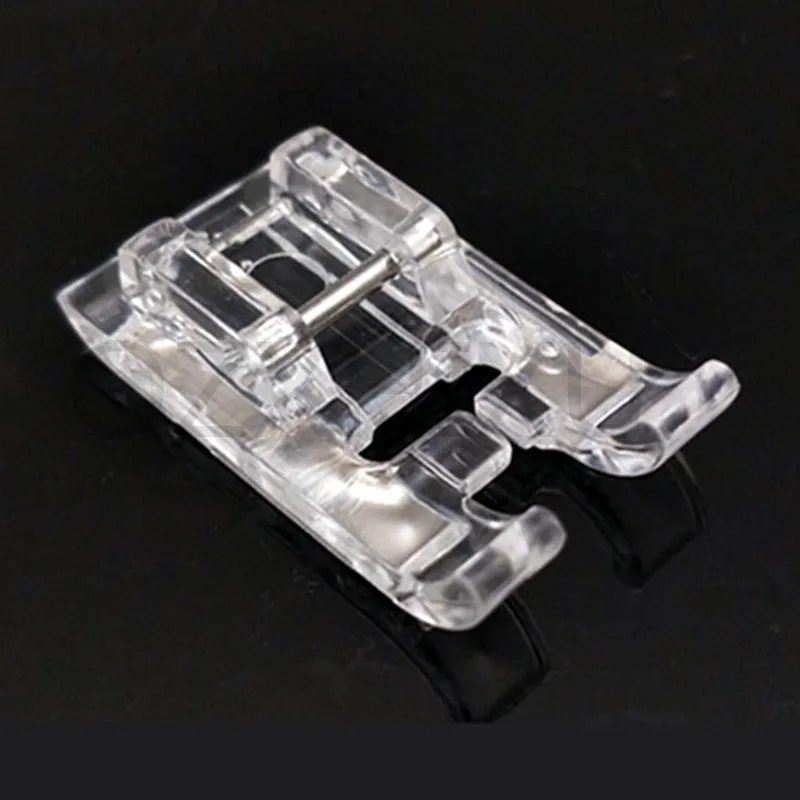 Calcador de ponto de cetim transparente, 5mm, para todos os acessórios domésticos de máquina de costura de haste baixa, 7yj313