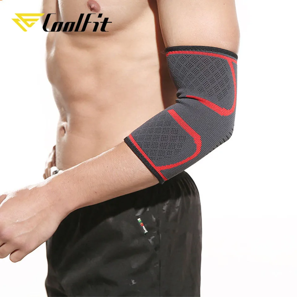 CoolFit 1PCS Compression Elbow Support Pads Elastic Brace for Men Women Basketball Volleyball Fitness Protector Arm Sleeves