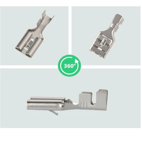 Imagen 2 del producto Terminal de resorte de enchufe 100 para automóvil, bloque de terminales de alta corriente, enchufe recto, DJ621-E9.5x1.2C de púas, 200/9,5 Uds.