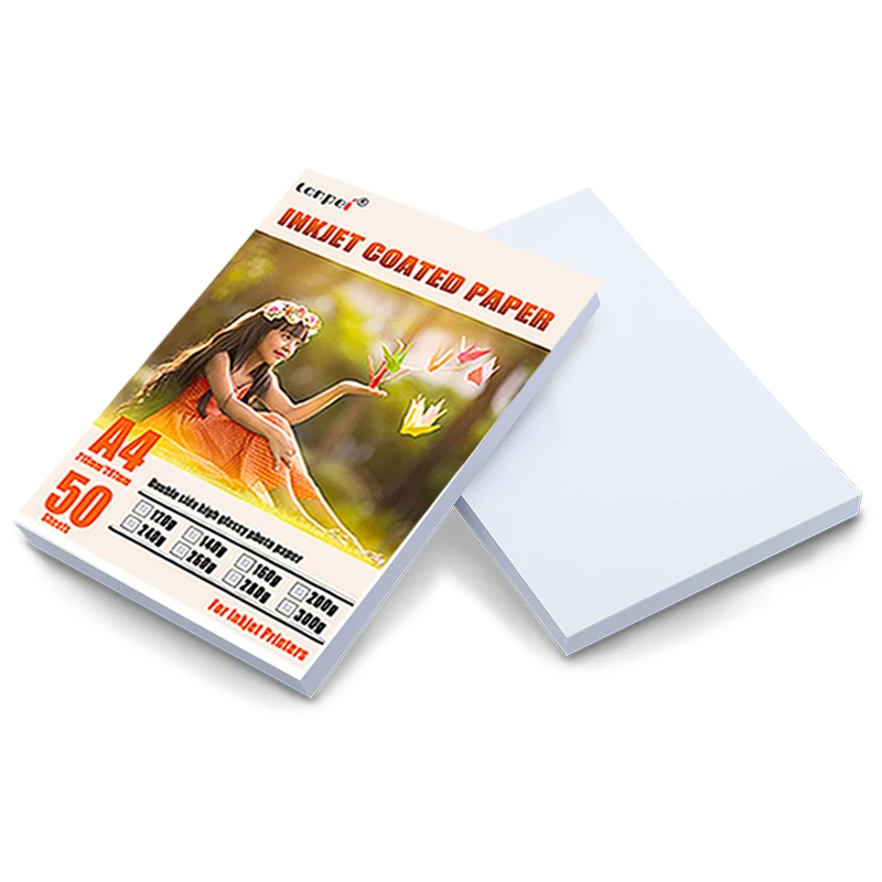 A4 Double Side high glossy photo paper for inkjet printer 120g 140g 160g 200g 240g 260g 280g 300g inkjet coated paper