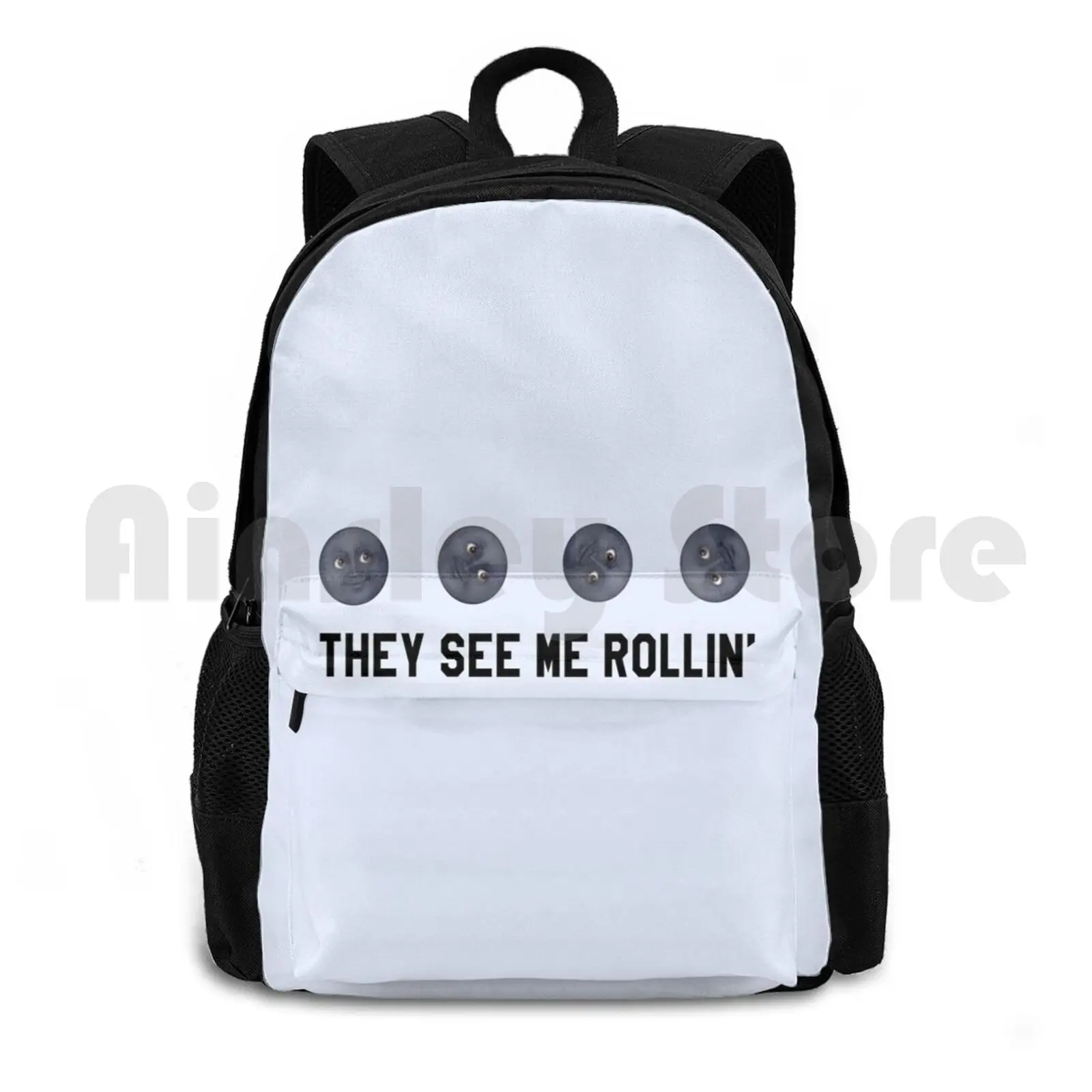 They See Me Rollin' ; Black Moon Trendy / Hipster / Tumblr Meme Outdoor Hiking Backpack Riding Climbing Sports Bag They See