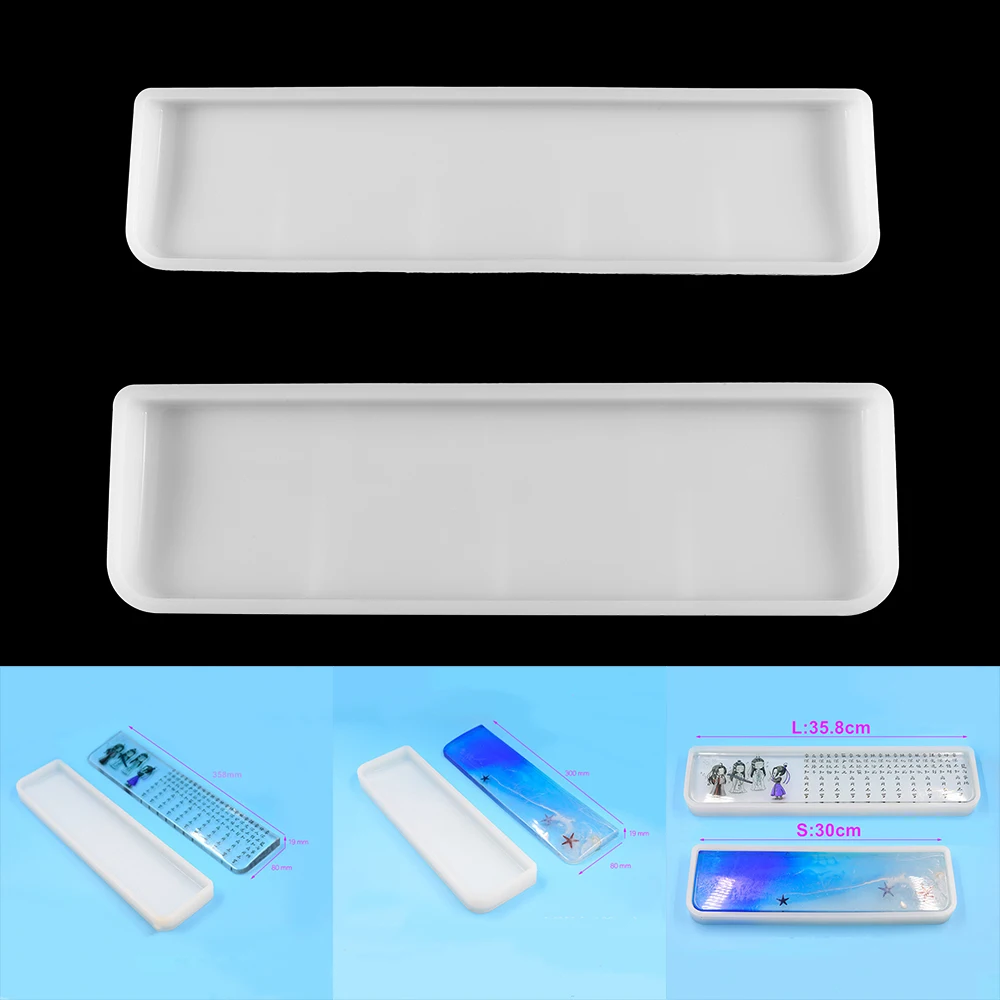 Moldes de silicona para bandeja de teclado, molde epoxi UV, almohadilla para diapasón de PC, molde de fundición de resina para manualidades DIY,