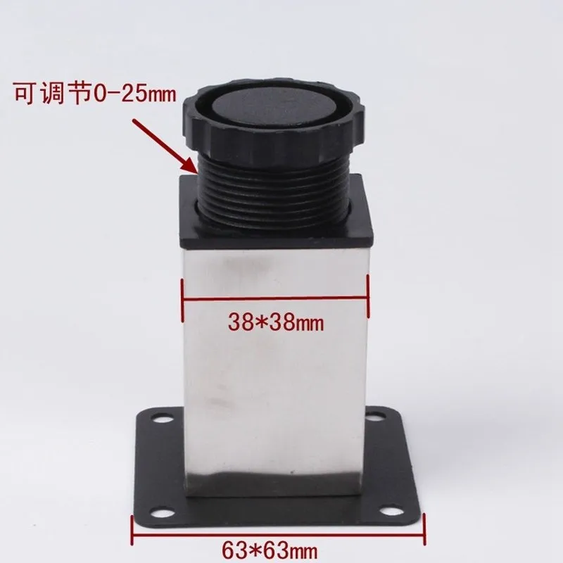 Pieds de Support réglables en acier inoxydable, pour meubles de canapé, de meuble, de meuble, de Table basse, pièces de quincaillerie
