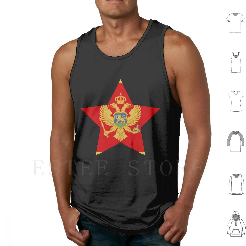 Montenegro Star Flag Face Mask Tank Tops Vest Sleeveless Protective Protective Quarantine Nurse Respiratory Safety