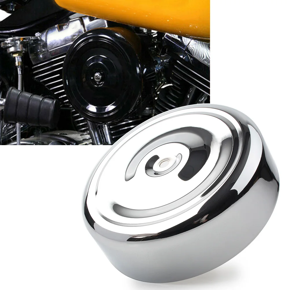 7-дюймовый чехол для воздухоочистителя мотоцикла, обычный металлический чехол для Harley Davidson Touring Softail Dyna FL FX FXST FLST FXR FXD XL FLT, хром/черный