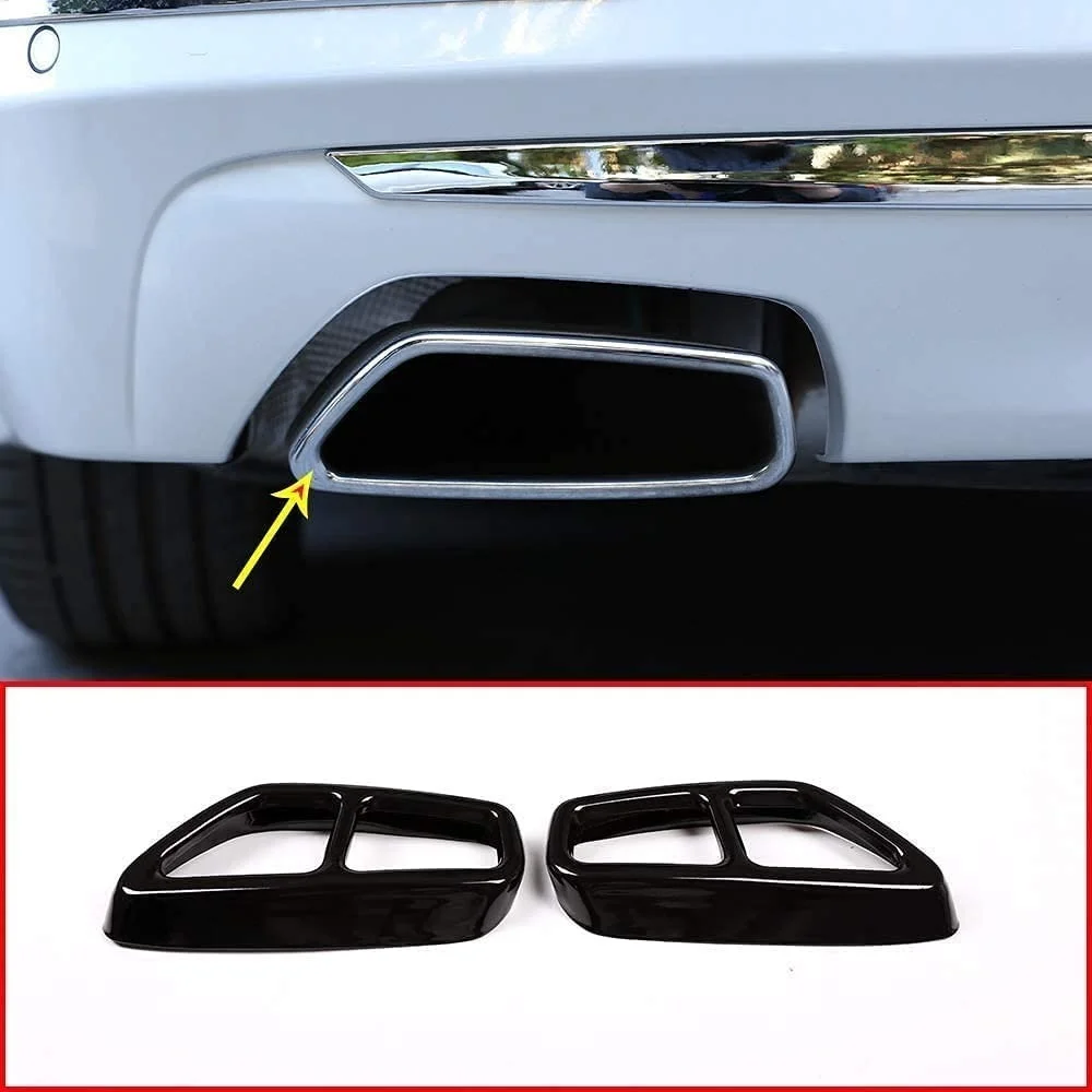 

For BMW 5 Series G30 528li 530li 2017 2018 304 Stainless Steel Glossy Black Car Exhaust Tail-Pipe Cover Trim Car Accessories