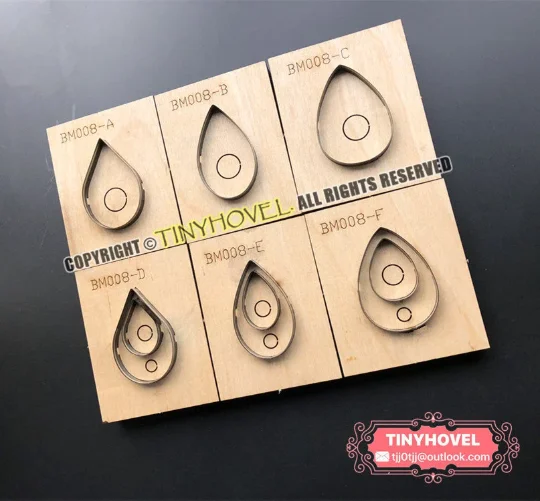 The Teardrop Earrings Cutting Dies Wooden Die Cut Scrapbooking for Leather, Suit for Common Leather Cutting, Big Shot Machine