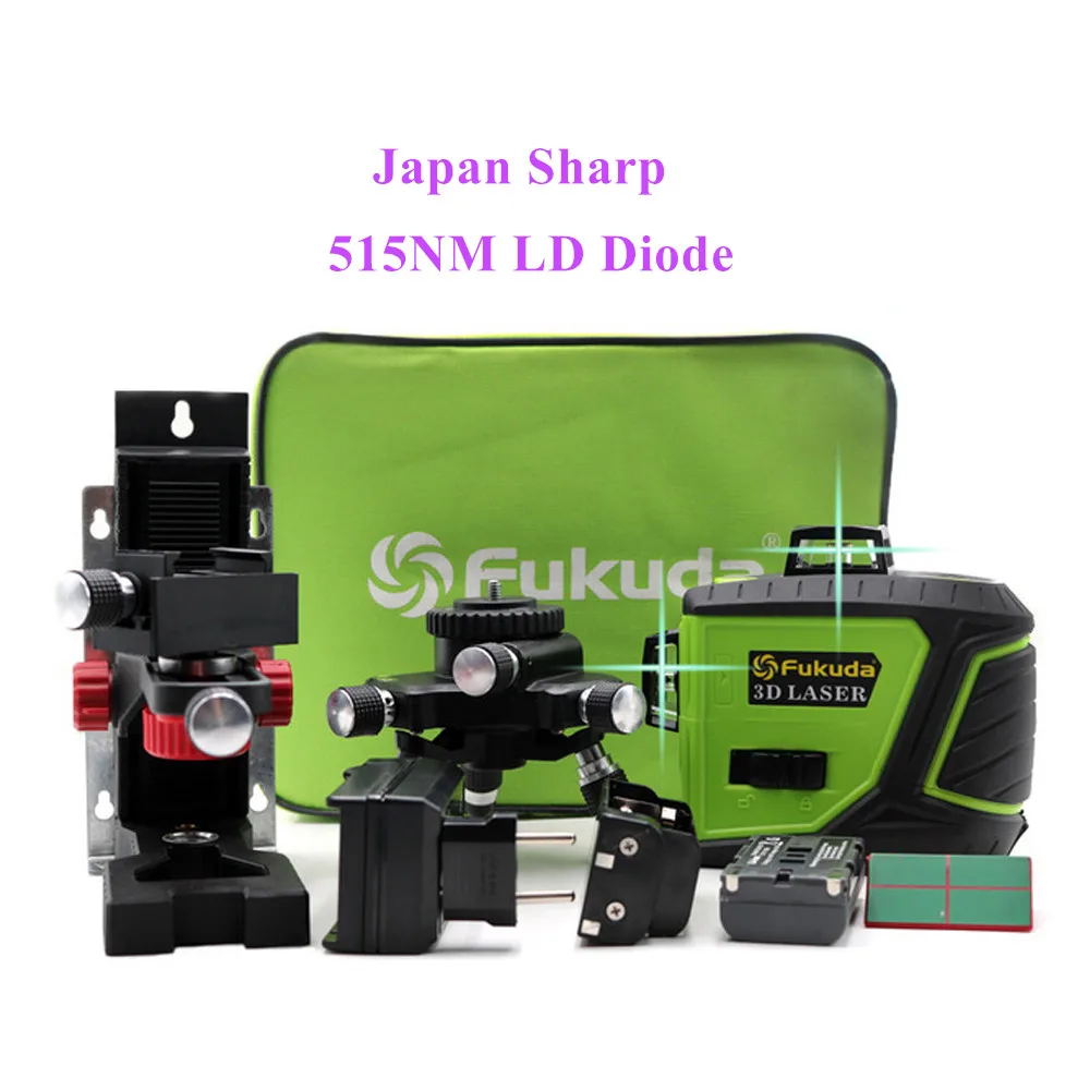 Fukuda New 3D Japan Sharp 515NM Beam Laser level MW-93T-2-3GX  laser level,Self-Leveling 360 Horizontal Vertical Cross Super