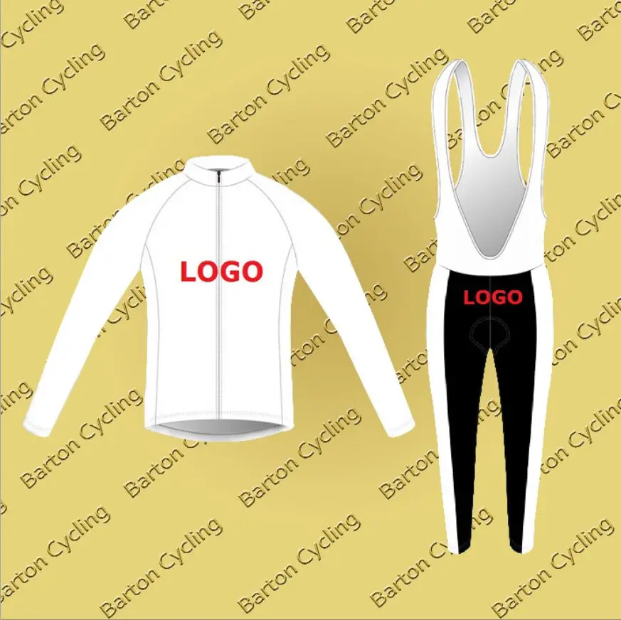 Barton Cycling Jerseys Competition Grade Winter Thermal Fleece Long Sleeve Jacket Bib Pants Custom Design Cycling Set Kit