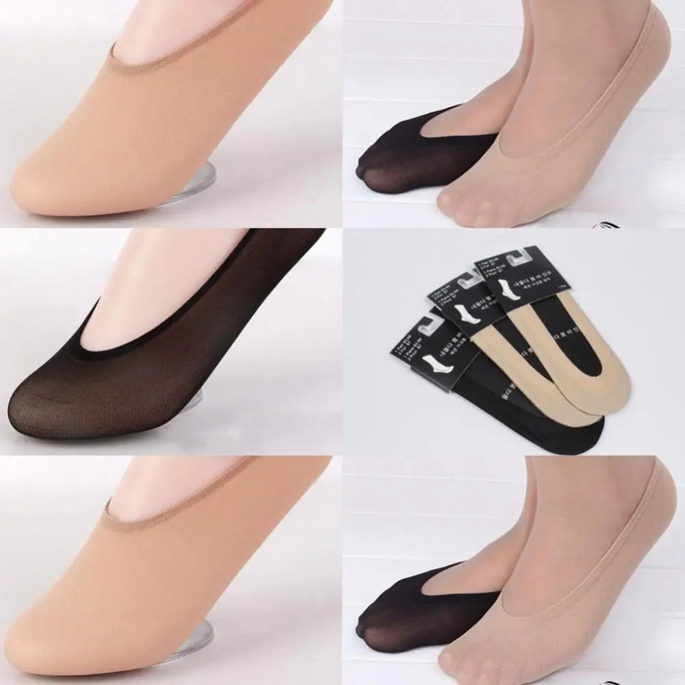 Thin Silk Summer Winter Women Socks Low Cut Breathable Silicone Anti-Slip Short Socks Invisible Women Secret Socks Low Tube