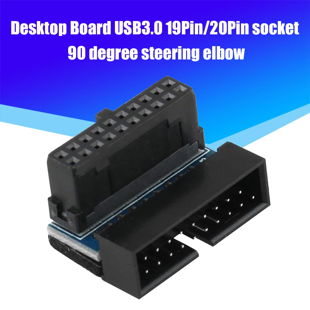 Alloyseed usb 3.0 19/20 pinos macho para fêmea adaptador de extensão para cima baixo ângulo 90 graus para desktop placa-mãe conectores energia