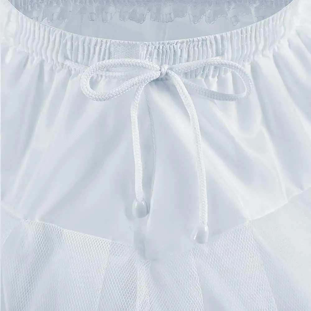 Flower Girls Petticoat with 2 Hoops Full Slip Elastic Child's Crinoline Underskirt