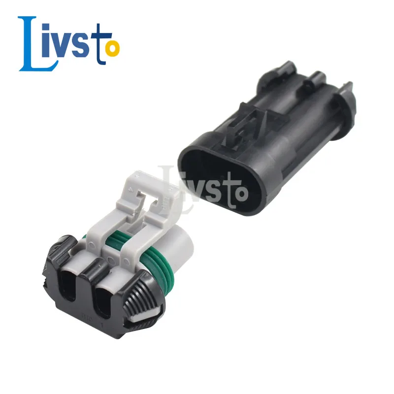 5 Set Delphi Ducon 2 Pin Water Tank Fan Radiator Connector Plug Toyota Map Sensor Male Female Socket 15363993 15363990