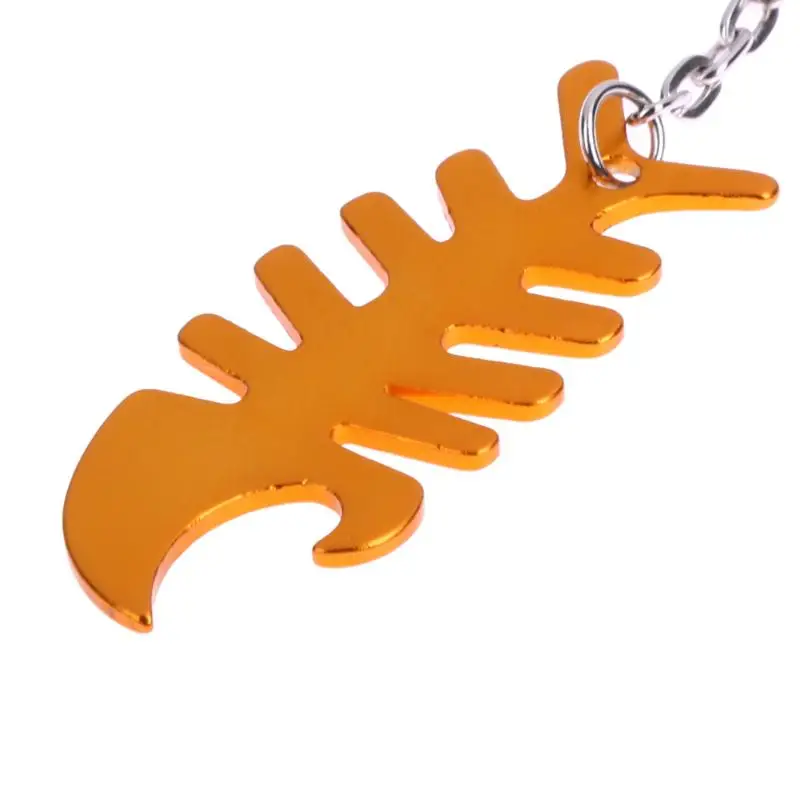 6 Colors FIsh Shape Beer Bottle Opener Fishbone Aluminum Alloy Bottle Opener Keychain Ring kitchen Tool Trinket Gifts Random