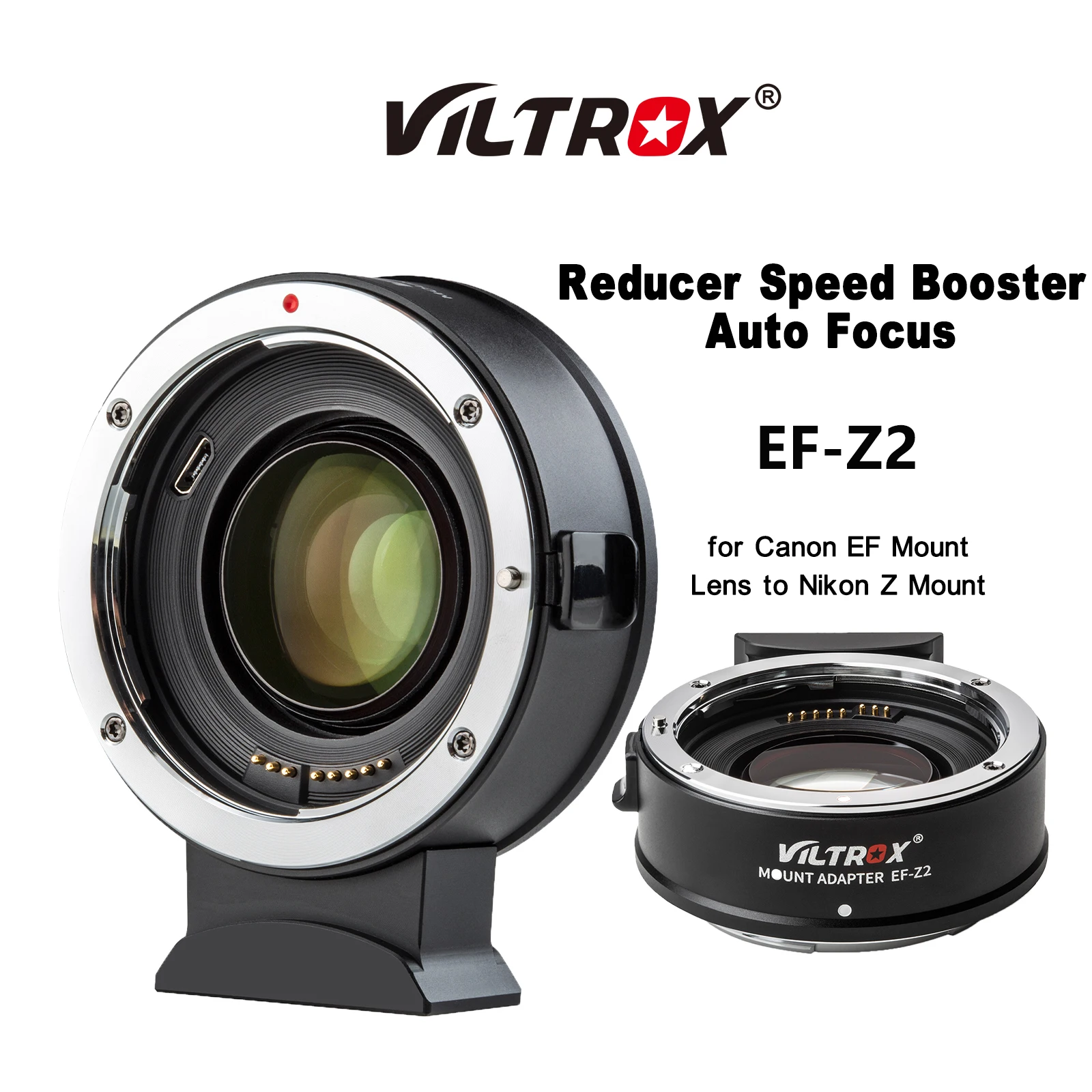 

VILTROX EF-Z2 Reducer Speed Booster Auto Focus Lens Adapter Ring AF 0.71x for Canon EF Lenses to Nikon Z-Mount Camera Z50 Z6 Z7