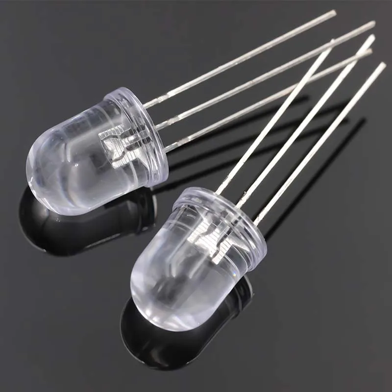 500PCS 10mm ROUND led 3-PIN bicolor DIP LED RED Blue RED GREEN Transparent/diffused DIP LED