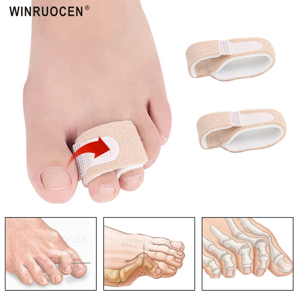 2pcs Toe separator Strap for Toe Overlapping Thumb valgus Reduce Foot Thumb Extrusion Heel pad Toe Correction Strap Insert