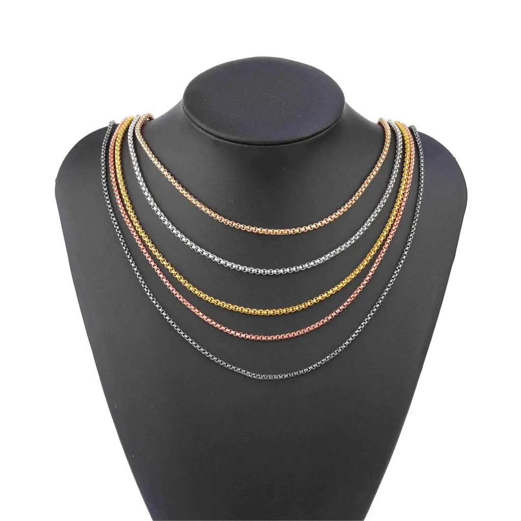 20 teile/los 60cm Legierung ketten dick 2,5mm & 3mm Karabiner verschluss ketten für DIY Schmuck herstellung Ergebnisse Anhänger Halsketten Zubehör – Detail 3