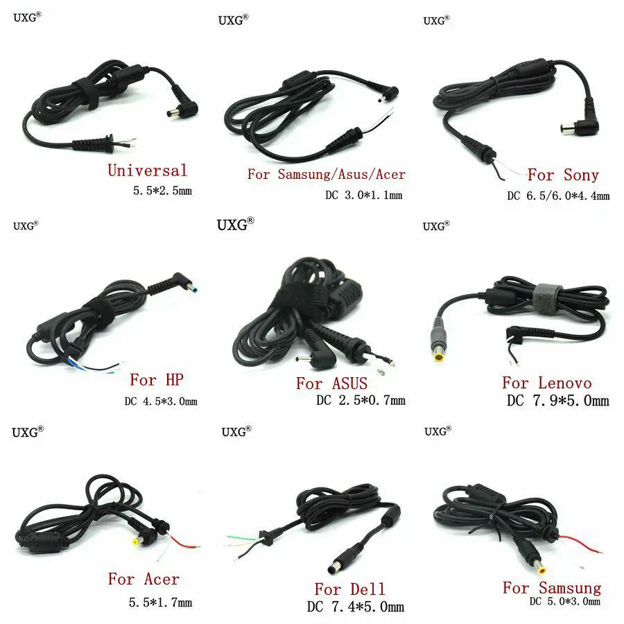 Kabel zasilający Złącze DC Jack Ładowarka Adapter Wtyczka Kabel zasilający do Samsung HP Dell Sony Toshiba Asus Acer Lenovo