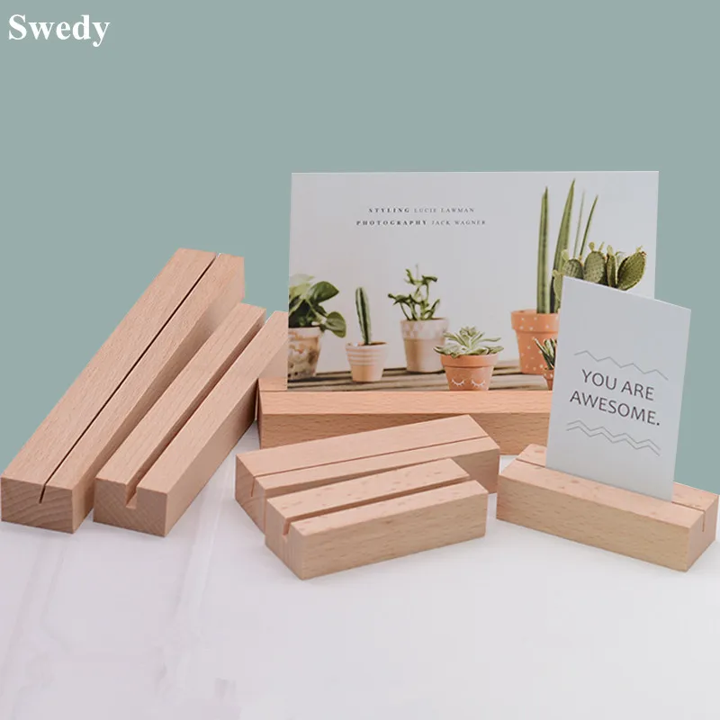 

Wood Place Card Holders Base Table Number Holder Sign Support Stands Name Card Wedding Birthday Party Events Home Decoration