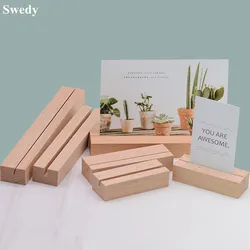 Porte-cartes en bois pour la décoration de la maison, supports de support de signe, porte-numéro de table de base, carte de nom, mariage, fête d'anniversaire, événements