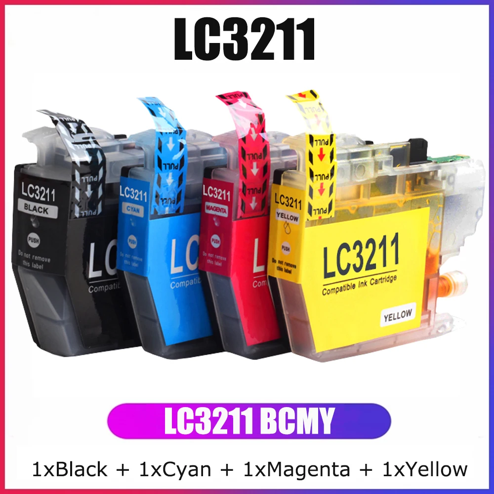 

YC совместим с Brother LC3211BK LC3211C LC3211M LC3211Y для Brother DCPJ572DW, MFCJ491DW, MFCJ497DW,MFCJ890DW, MFCJ895DW