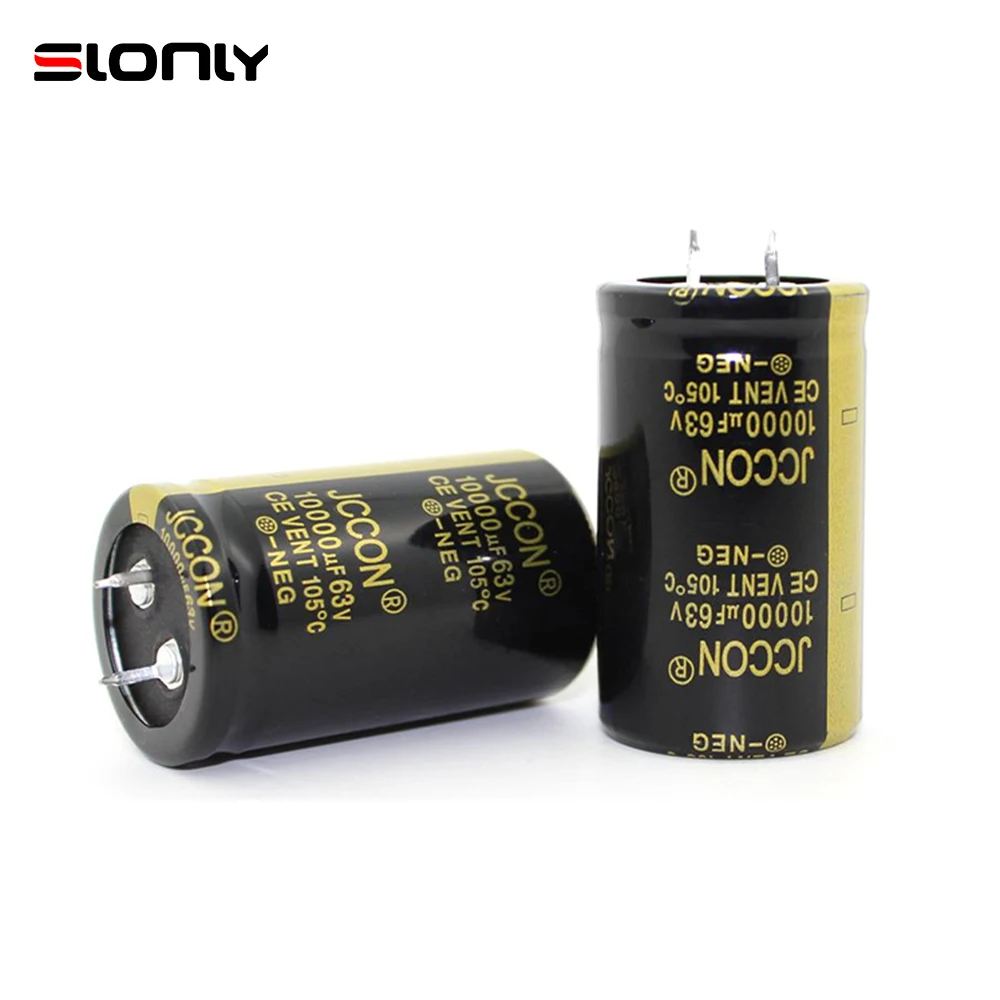 2pcs 30x50mm 10000uF 63V JCCON Horn Black Gold Audio Amplifier Filter Aluminum Electrolytic Capacitors