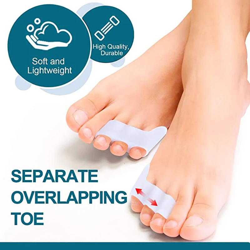 Bộ 2 Gel Silicone Ít Ngón Chân Chia Chồng Chéo Ngón Chân Máy Duỗi Bunion Vỉ Giảm Đau Ngón Chân Bảo Vệ Chăm Sóc Chân Dụng Cụ