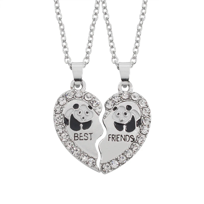 2 PCS/Set Animal Best Friends Friendship Couple Two Parts Pendant Necklace Best Gifts For Men Women BFF Jewelry Wholesale Fine