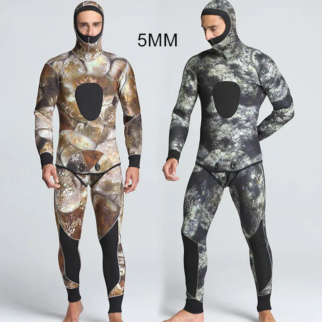 

Men 5MM Neoprene Scuba Winter Warm Diving Suit Plus Size Surfing Front Zipper Snorkeling Spearfishing Hooded WetSuit Jumpsuit