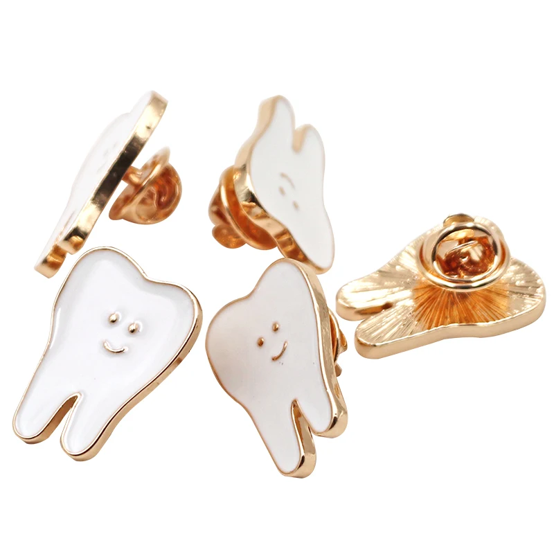 1pc/ 3pcs Dental Teeth Shape Gift Dentist Hygienist Pin Accessories Adornment Tooth Shape Brooch Decoration Molar Badge