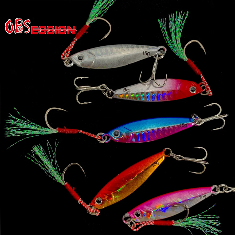 OBSESSION Jig Fishing Lures Bass Fishing Jigs 7-30g Holographic Ephemera Metal Jig Trolling Lure Saltwater Lures Isca Artificial