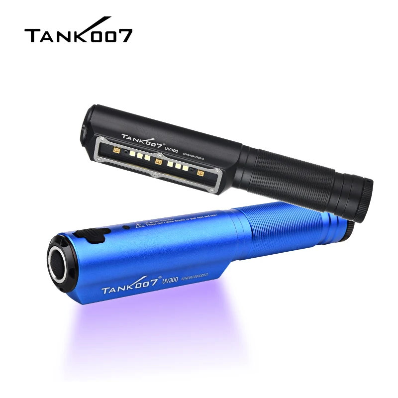 TANK007 UV300 UVC Sterilizing Lamp UV 395nm Light White ORSAM LED Flashlight 18650 Rechargeable  Disinfection Torchlight EDC