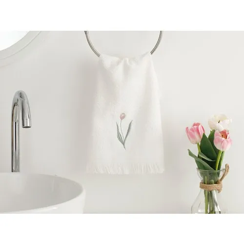 Tulip Garden Embroideried Hand Towel 30x40 cm Ecru, Household items