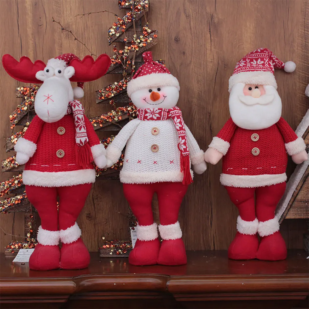 Christmas Ornament Standing Posture Santa Claus Snowman Elk Doll Doll Gift Red Christmas Tree Decoration Ornaments Home Decor