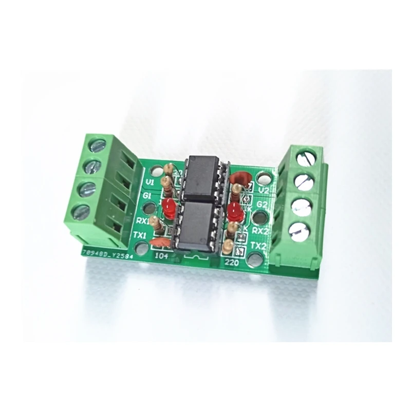 UART serial port isolation module serial port optocoupler module 6N137 optocoupler can equipp with PCB bracket card guide rail