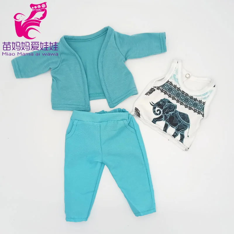 Fit 38 Cm Nenuco Doll Clothes Blue Coat Shirt Pants Ropa Y Su Hermanita Reborn Baby Doll Costumes Kids Gifts