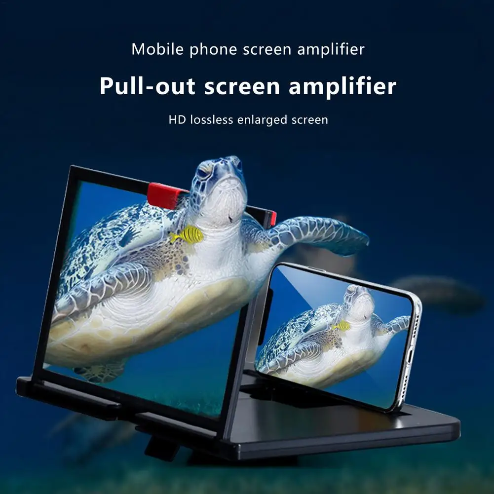 12 Inch Eye Protect Pull-out Mobile Phone Screen Magnifier Stand 3D Enlarger Video Amplifier Projector Bracket Desktop Holder