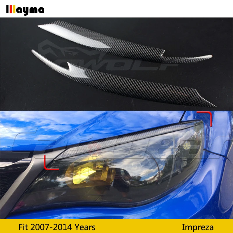 

Carbon Fiber Headlight Eyebrow Cover Sticker Head Lamp Eyelid For Subaru Impreza 10th WRX STI 2007 - 2014 Fiber glass eyebrows