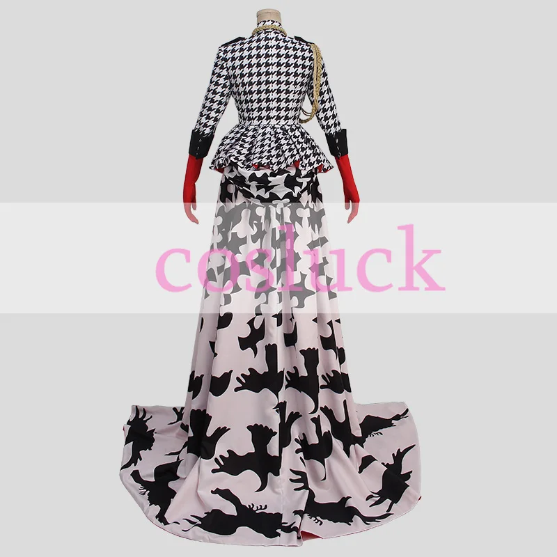 Black Butler Ciel Phantomhive Bird Illustration Checker Dress Cosplay Costume