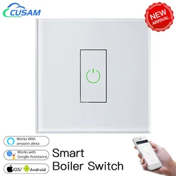 CUSAM Smart Life Boiler Switch WiFi 20A High Power Circuit Breaker for Lighting Water Heater A/C Works with Google Home Alexa