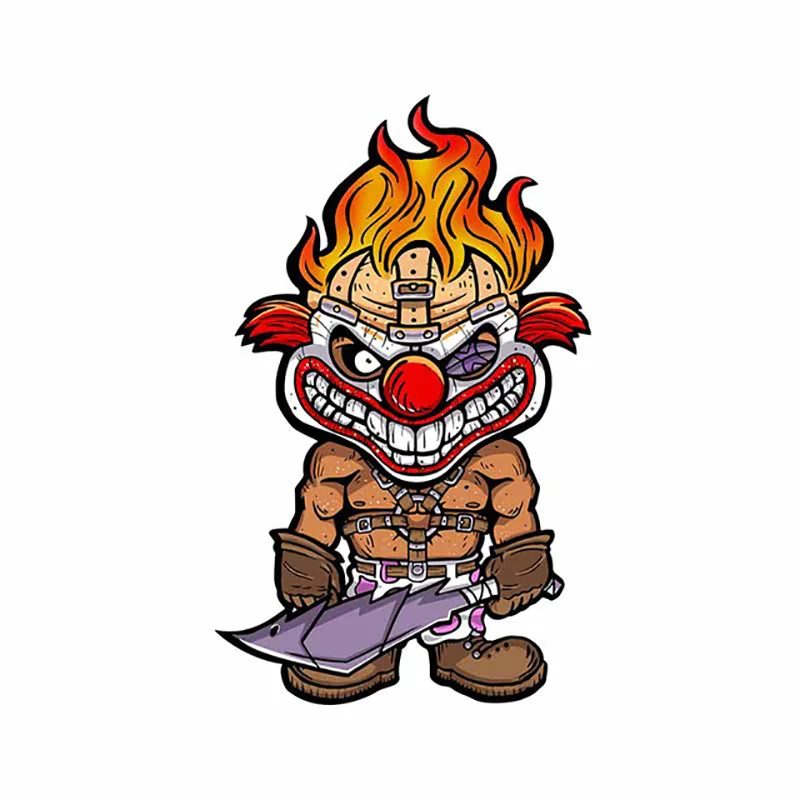 S50124# 13CM/15CM/17CM Personality PVC Decal Evil Clown Waterproof Car Sticker on Motorcycle Laptop Decorative Accessories