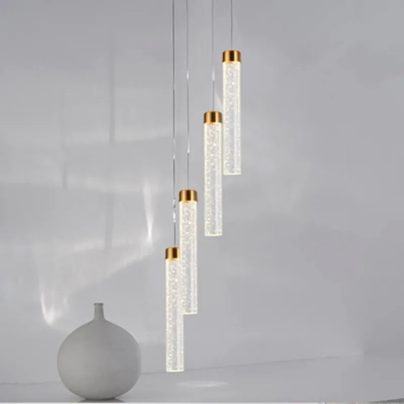 Nordic crystal pendant lighting Bar Restaurant Cafe kitchen lamp hanging Decor Simple cylinder pendant light mini pendant light