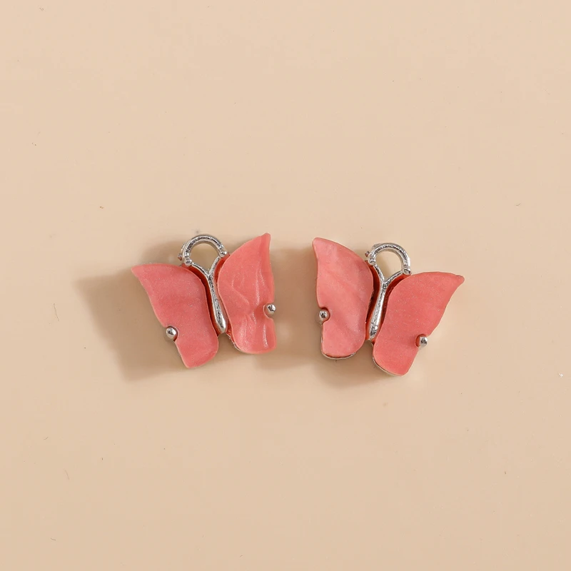 Leslie 10 stücke 12x10mm harz tier schmetterling charms für ohrringe diy handgemachte schmuck zubehör – Detail 5