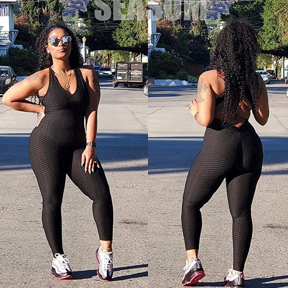 Yoga Set Fitness Women Sport Suit Jumpsuit 2024 Sexy Sleeveless Tracksuit Backless Gym Running Sportswear Leggings Workout Sport