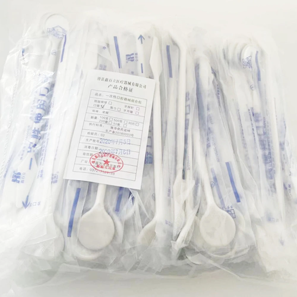 100Pcs Disposable ทันตแพทย์กระจกปากพลาสติกทันตกรรมกระจกเครื่องมือทันตแพทย์ฟัน Whitening Exam กระจกสะท้อนแสง Instrumen